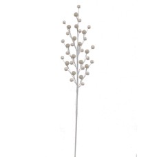 Pearl White Textured Berry Spray with 35 Berries, 18.5 Inches (Lot of 12 Berry Sprays) SALE ITEM